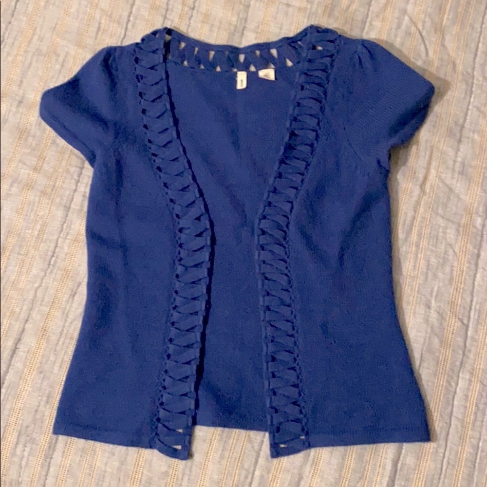 Anthropologie moth blue lattice cardigan